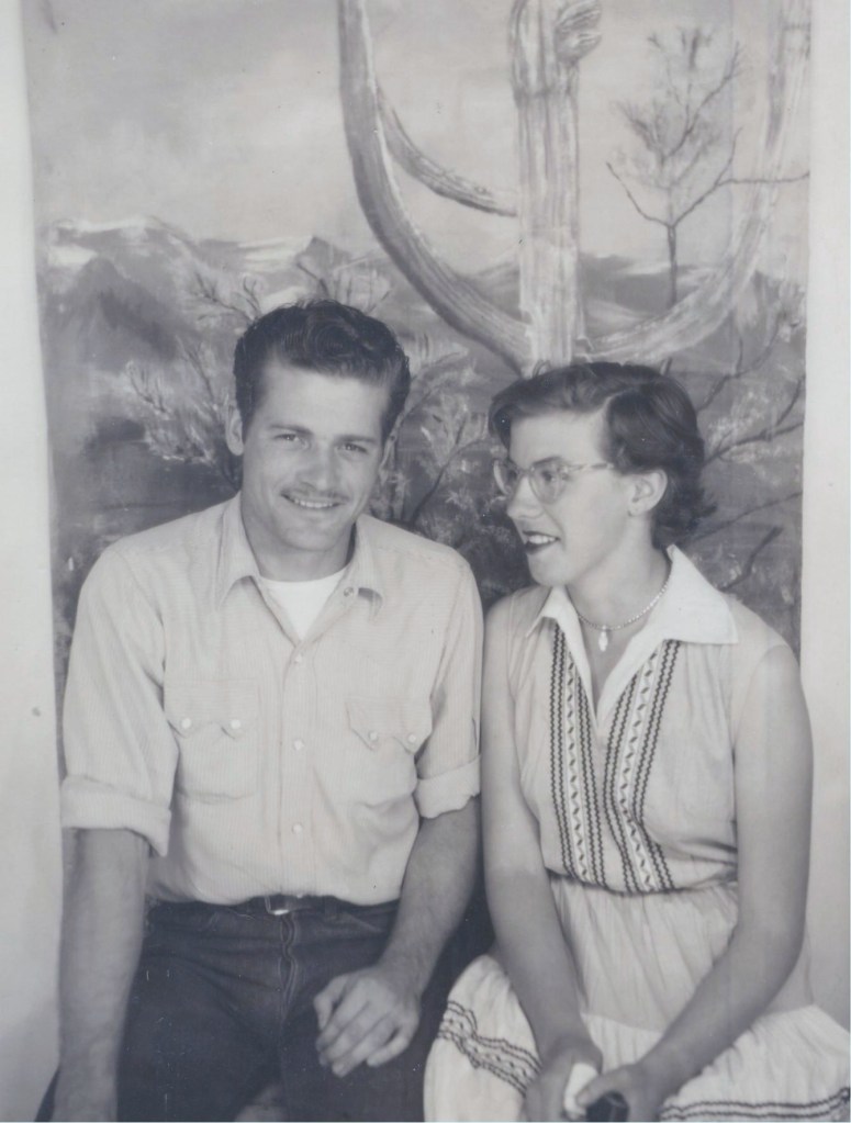 Sgirley smiling at Don in their early years